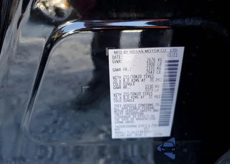 2022 Nissan Pathfinder Platinum z USA, uszkodzony, nr VIN 5N1DR3DH6NC201170